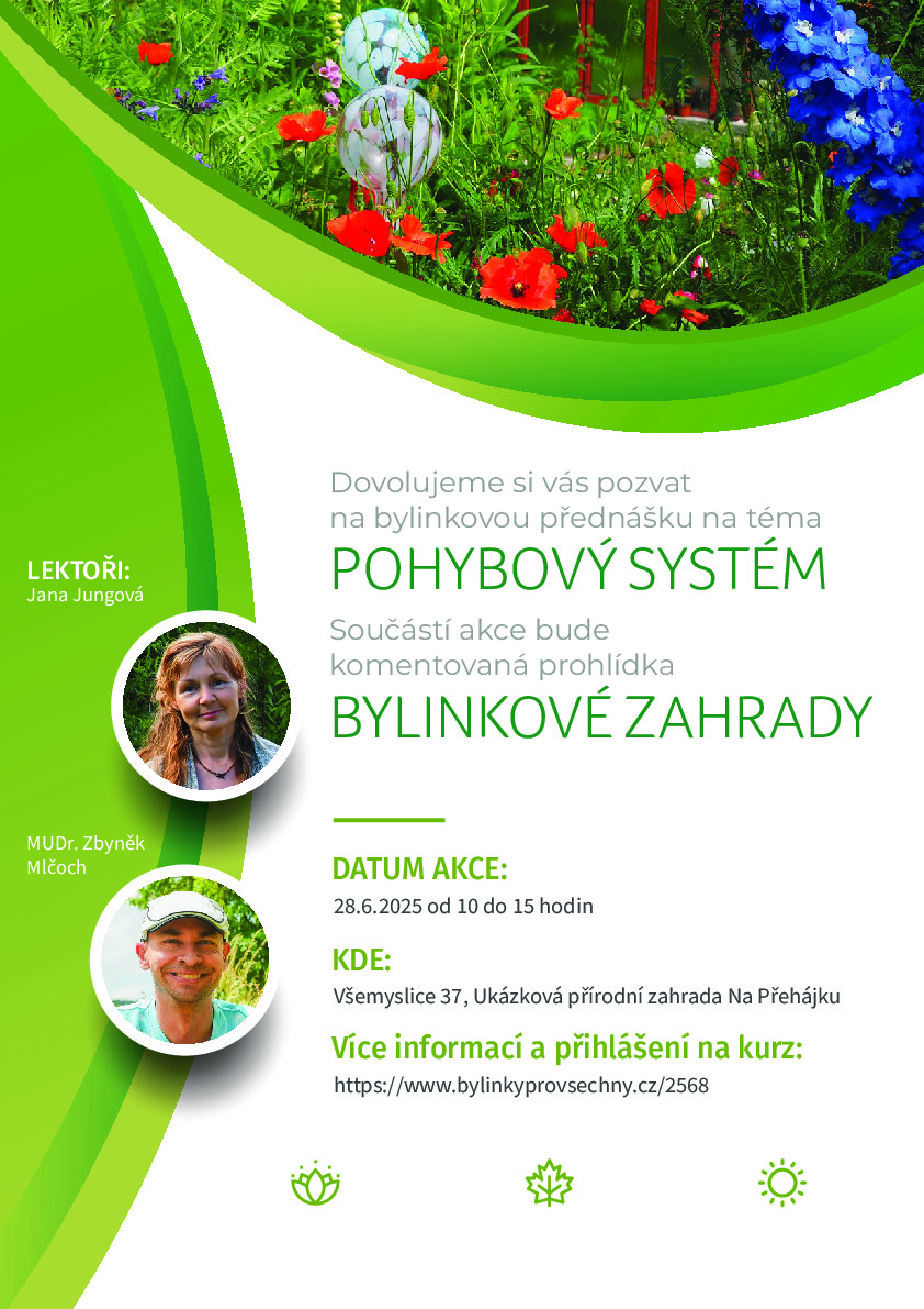 prednaska pohybovy system a komentovana prohlidka bylinkove zahrady vsemyslice 28 6 2025 