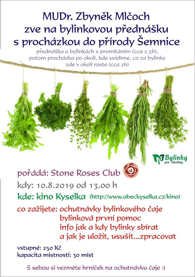 Bylinková přednáška Karlovy Vary, Šemnice - srpen 2019